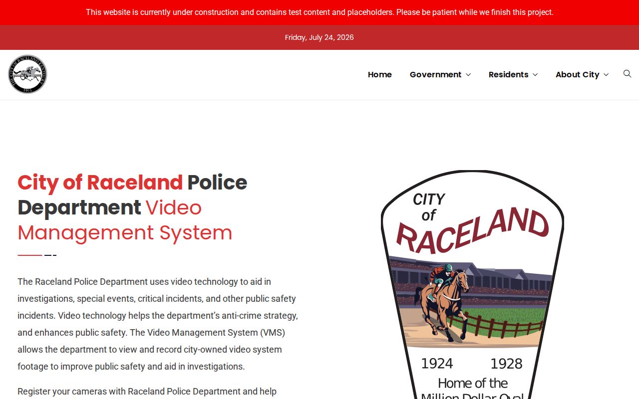 Raceland criminal records voluntary camera registration system