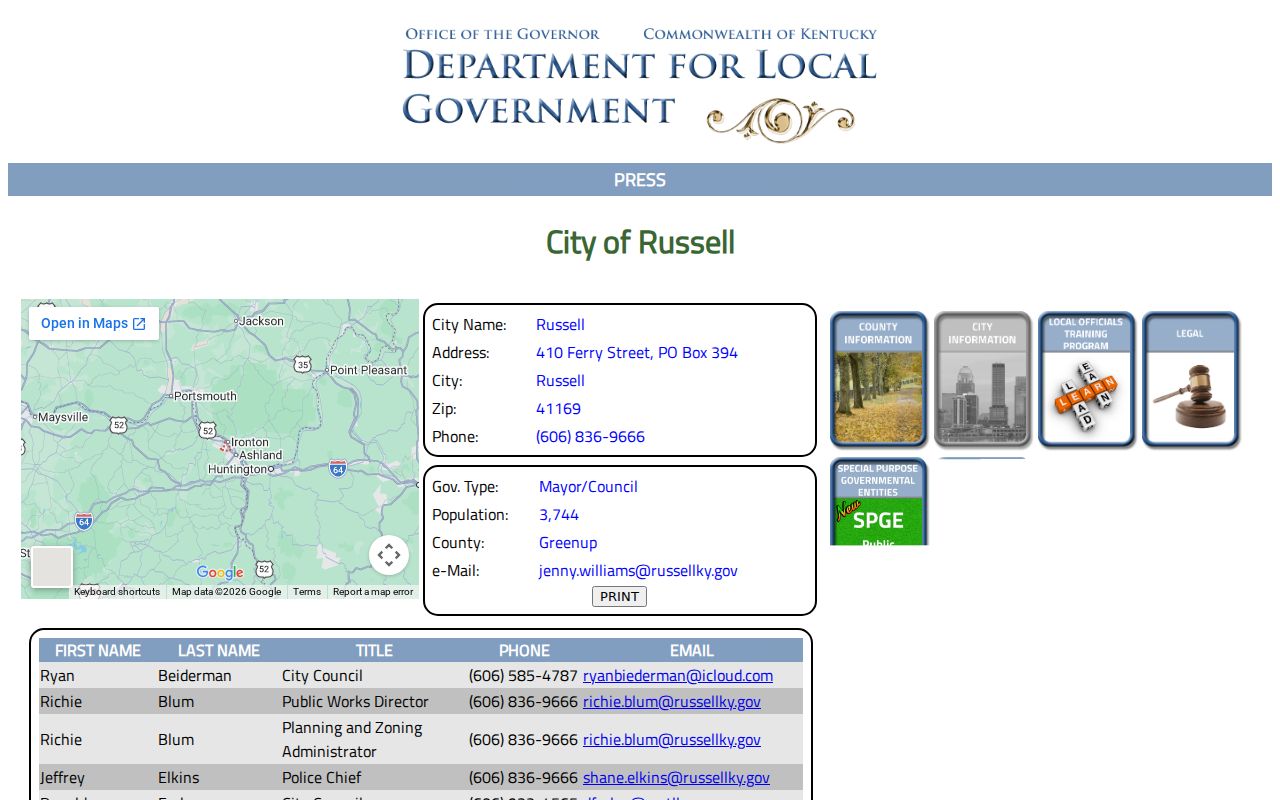 Russell criminal records official city profile