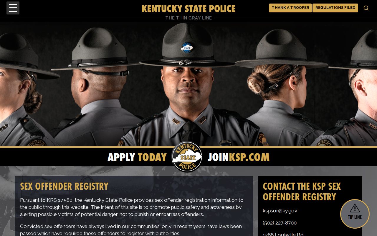 Kentucky State Police sex offender registry information for Greenup County